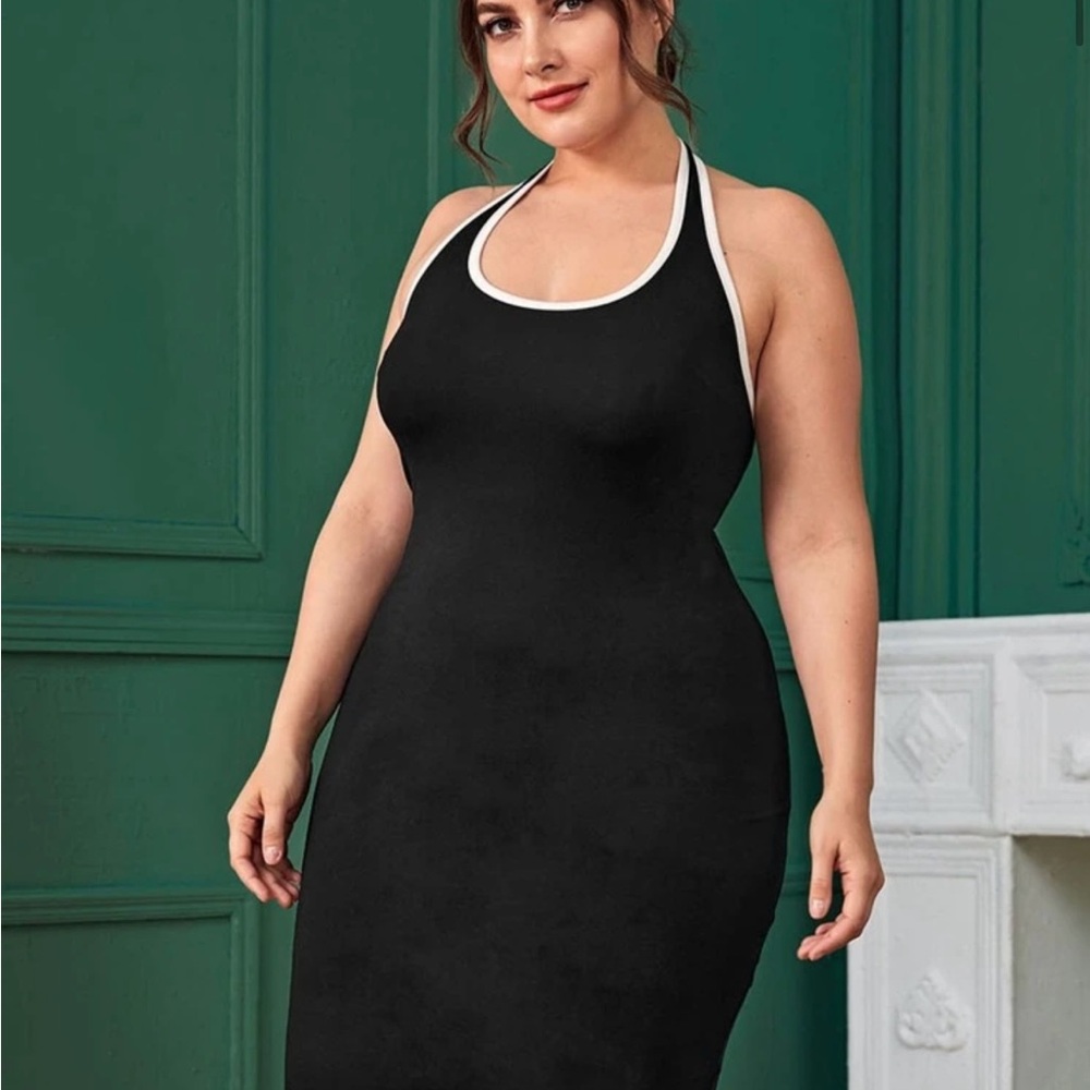 SHEIN Black and White Midi Dress